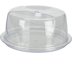 Excellent Houseware Taartstolp/vershouddoos - transparant - kunststof - 34 cm - Taart bewaren/serveren