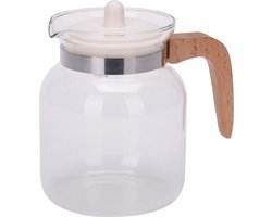 Excellent Houseware Theepot - met infuser / theefilter - van 1,5 liter - Borosilicaat glas