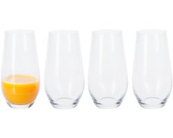 Excellent Houseware Tumbler waterglazen - 4x stuks - 580 ml - grote drinkglazen - Kristal glas - Glazen voor frisdrank/water