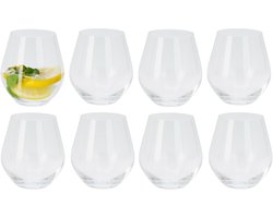 Excellent Houseware Tumbler waterglazen/drinkglazen - 12x stuks - 400 ml - Luxe kristal drinkglazen - Glazen voor frisdrank/water