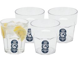 Excellent Houseware waterglas stapelbaar - 4x - 275 ml - onbreekbaar kunststof - herbruikbaar - waterglazen