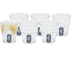 Excellent Houseware waterglas stapelbaar - 6x - 275 ml - onbreekbaar kunststof - herbruikbaar - waterglazen