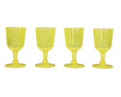 Excellent Houseware Wijnglazen - 4x - geel - kunststof - 160ml - herbruikbaar wijnglas