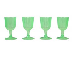 Excellent Houseware Wijnglazen - 4x - groen - kunststof - 160ml - herbruikbaar wijnglas