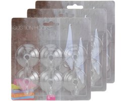 Excellent Houseware Zuignaphaakjes / ophanghaakjes - 18x stuks - transparant - kunststof - blijven plakken - badkamer - keuken