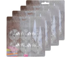 Excellent Houseware Zuignaphaakjes / ophanghaakjes - 24x stuks - transparant - kunststof - blijven plakken - badkamer - keuken