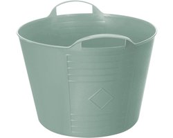 Excellent housewares Flexibele kuip / emmer - groen - 15 liter - kunststof - 35 x 28 cm - met handvatten