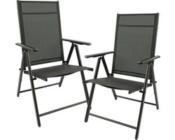 Excellent - Tuinstoelen 2 stuks - 7 standen - antraciet - aluminium tuinstoel - tuinstoel - tuinstoel inklapbaar - verstelbare stoel