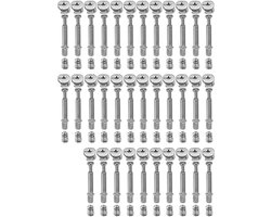 Excentrische Nok Bevestigingsschroef Meubelkast Vergrendeling - Set van 34 - Ø15mm - M6x40mm - Bouten en Pluggen met Voorgeplaatste Moeren