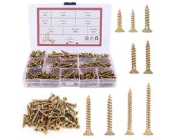 EXCITAT 360 stuks - Schroeven - Schroevenset - Kruiskopschroeven - Geschikt voor houten meubels, tuin, schuttingen, reparaties