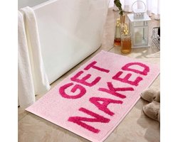 EXCITAT Badkamer Antislipmat - 40 x 60 cm - Badkamermat - Decoratieve Douchemat - Absorberend - Geschikt voor Douche of Toilet - Roze