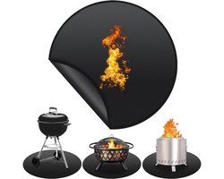 EXCITAT BBQ mat - Isolatiemat - Brandwerende grillmat - Spatbeschermingsmat - bbq accesoires - Voor vloer, terras, dek, gazon, camping, opvouwbaar - 48 inch