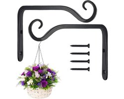 EXCITAT Haken - Plantenhaken - Decoratieve plantenhangers - Perfect voor voederbakken, bloempotten, lantaarns, windgongen en meer woonaccessoires - Set van 2 - Zwart