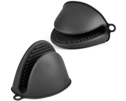 EXCITAT Keukenhandschoenen - Ovenwanten - Hittebestendig - Antislip - Geschikt voor koken, grillen, bakken - Zwart