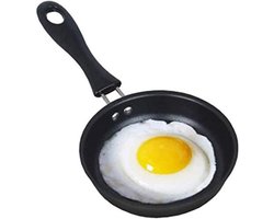 EXCITAT Mini omeletpan met antiaanbaklaag - 12 cm - Met handvat - Ovenbestendig - Draagbare camping omeletpan - Geschikt voor gas- en inductiekookplaten