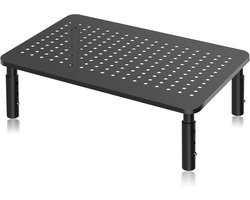 EXCITAT Monitorstandaard - Lifter - met geventileerd metalen platform - 3 verstelbare hoogtes - voor laptops, printers en projectoren
