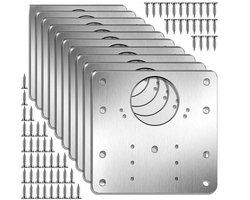 EXCITAT Scharnierreparatieplaten - roestvrij staal - 9 x 9 cm - inclusief schroeven - voor het repareren van deuren, kasten, meubels, laden, dozen en ramen - 12 stuks