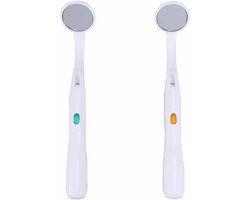 EXCITAT Tandartsspiegel - Mondspiegel met LED-licht - Mondspiegel - Mondspiegel met anti-condenscoating - Mondspiegel voor tandheelkundig onderzoek - Mondspiegel voor tandheelkundige zorg - 2 stuks