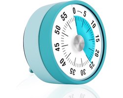 EXCITAT Timer - Visuele timer - Met beschermhoes - Aftellen tot 60 minuten - Tijdmanagementtool - Met opvouwbare standaard - Geschikt voor kinderen en volwassenen - Geschikt voor koken, fitness en werk - Blauw