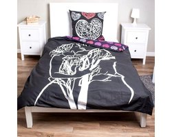 Exclusief Dekbedovertrekset - AMORE Collectie - 100% Natuurlijk Katoen - 160x200 cm - Inclusief 1 Kussensloop 70x80 cm - Antiallergisch & Huidvriendelijk