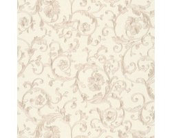 Exclusief luxe behang Profhome 343263-GU vliesbehang licht gestructureerd met bloemmotief glinsterend bronzen beige crèmewit 7,035 m2