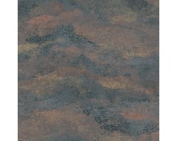 Exclusief luxe behang Profhome 786564-GU vliesbehang hardvinyl warmdruk in reliëf gestructureerd met abstract patroon en metallic effect zwart koper goud antracietgrijs 5,33 m2