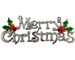 Exclusief voor Kerstmis 2 stuks vrolijk kerstfeest kerstboom decoratie hanger woonaccessoires -zilver 25CM