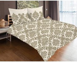 Exclusieve Katoen Satijnen Dekbedovertrek 220x200cm met Gouden Ornament