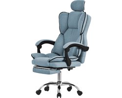 Executive bureaustoel in hoogte verstelbaar blauw met in hoogte verstelbare rugleuning en voetensteun & hoofdsteun tot 120 kg ML design