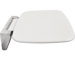 EXELVIA Opklapbare Douche Stoel – Wandmontage – Wit – Luxe Douchezitje – Ruimtebesparend en Veilig – Badkamer Comfort