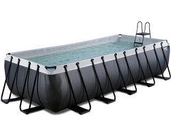 EXIT Black Leather Frame Zwembad 540x250x122cm - Opzetzwembad - met Filterpomp - Rechthoekig - Zwart