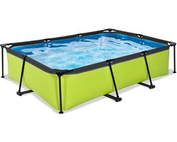 EXIT Lime Frame Zwembad 300x200x65cm - Opzetzwembad - met Filterpomp - Rechthoekig - Groen