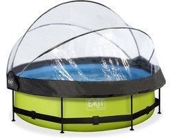 EXIT Lime zwembad ø244x76cm met filterpomp en overkapping - groen