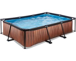 EXIT Wood Frame Zwembad 300x200x65cm - Opzetzwembad - met Filterpomp - Rechthoekig - Bruin
