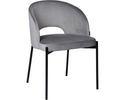 ExitoDesign SIENA - Eetkamerstoel - Grijs - Weluurtapijt - Metalen Stela