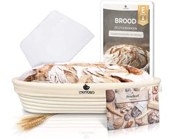 Exitoso broodmandje gist 1kg Fermentatiemand Linnen Broodmand voor Bakken met E-Book en Linnen Doek - Bewijsmand voor Brood Broodmand ronde Broodzak Rotan van Peddig Cane
