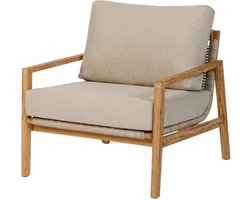 Exotan Fauteuil Buiten Florida - Teak - Beige - 82x89x79