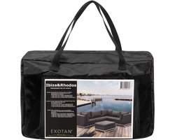 Exotan Rhodos Beschermhoes Loungeset - PE - Zwart - 45x30x14