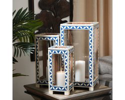 ExpoBazaar Marokkaanse Lantaarn | Decoratieve Metalen Kandelaar | Sfeervol Binnen/Buiten Licht | Boho & Rustieke Woondecoratie