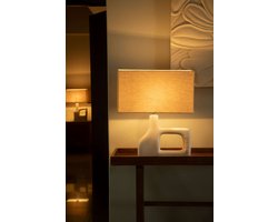 ExpoBazaar Sarafay Ecomix Handgemaakte Kleine Tafellamp | Duurzame Eco-Vriendelijke Katoenen Kap Bureaulamp voor Boho & Moderne Hui