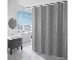 Extra breed polyester douchegordijn van 300 cm voor badkamer, waterdicht, schimmelbestendig, wasbaar en sneldrogend