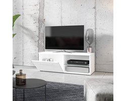 Extra Breed TV Meubel Laag Kast Wit LED Optioneel Modern Design