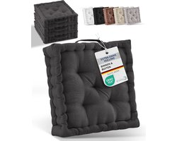 Extra Dik Zitkussen 50x50x10cm - Comfortabel Tuinkussen met Handvat - 100% Katoen Vloerkussen