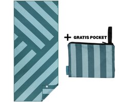 Extra groot strandlaken - PIECE OF SUN® 90x200 cm - Petrol Groen Turquoise - Zandvrije Sneldrogende Microvezel Handdoek - Duurzaam Badlaken - Voor Strand & Sauna - Moederdagactie: Gratis Beachpocket
