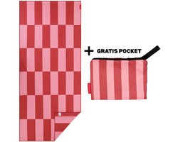 Extra groot strandlaken - PIECE OF SUN® 90x200 cm - Roze Rood Lichtroze - Zandvrije Sneldrogende Microvezel Handdoek - Duurzaam Badlaken - Voor Strand & Sauna