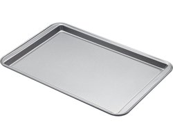 Extra grote anti-aanbak bakplaat 43 x 28 x 1.5 cm zilver