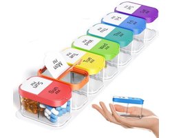 Extra grote draagbare opbergdoos 7 dagen ochtend-avond - XXL 1 week draagbare opbergdoos - Extra grote draagbare opbergdoos Draagbare opbergdoos voor één week Organizer heeft een grote verwijderbare dagdoos met 2 compartimenten