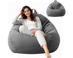 Extra grote druppelvormige zitzak overtrek voor volwassenen en kinderen - geschikt voor woonkamer en outdoor - zonder vulling - decoratieve bean bag stoelhoes - 100 x 120 cm.