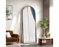 Extra grote gebogen staande spiegel - 162,6 x 53,3 cm, aluminiumlegering en gehard glas