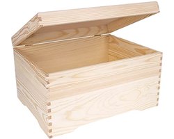 Extra Grote Houten Kist 40 x 30,5 x 24 cm | Perfect voor Opslag van Kunst en Speelgoed